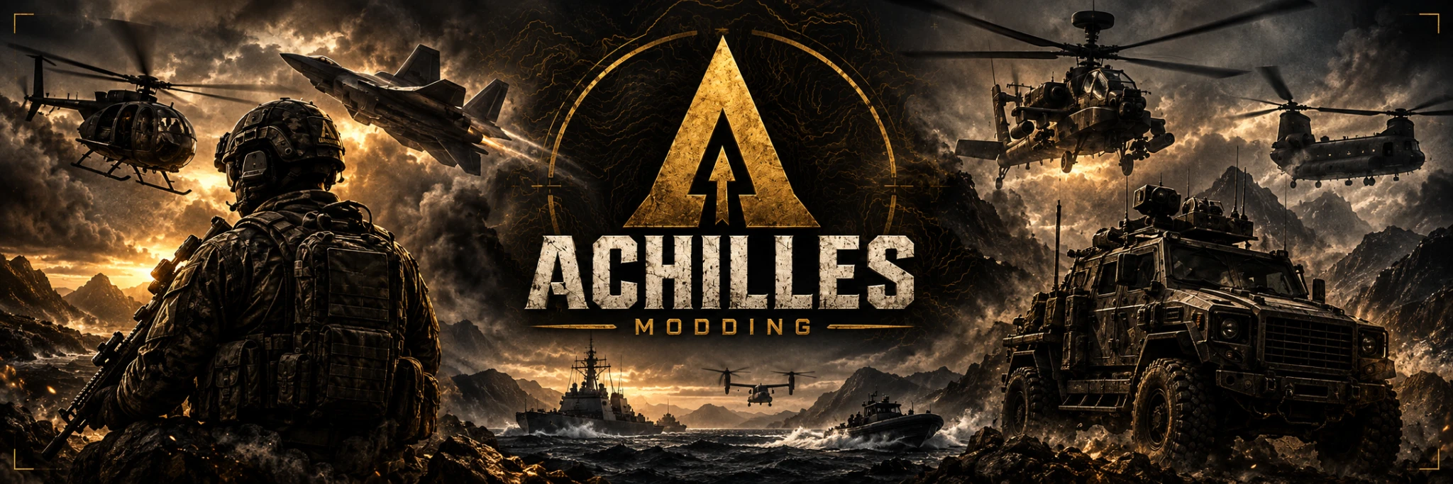 Achilles Modding — the fleet: Little Bird, F-35, Apache, Chinook, Osprey, MRAP and naval assets